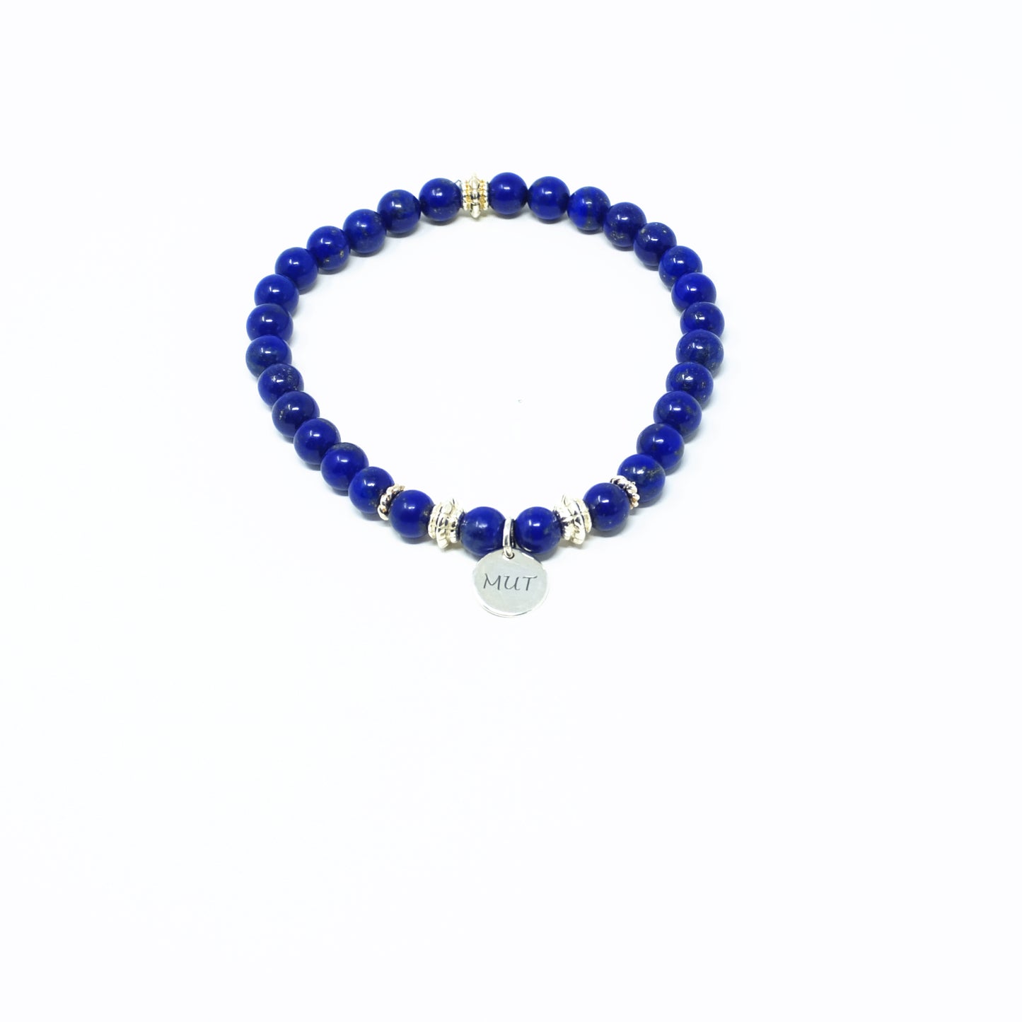 Armband Lapislazuli - 925 Silber, „MUT“