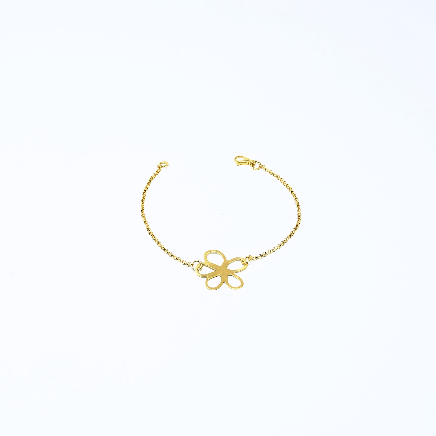 Blütenarmband - „kleine Blüte“ - Sterlingsilber-feingoldplattiert