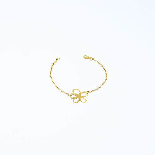 Blütenarmband - „kleine Blüte“ - Sterlingsilber-feingoldplattiert
