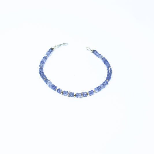 Armband aus Iolith - 925 Silber - 750 Gelbgold