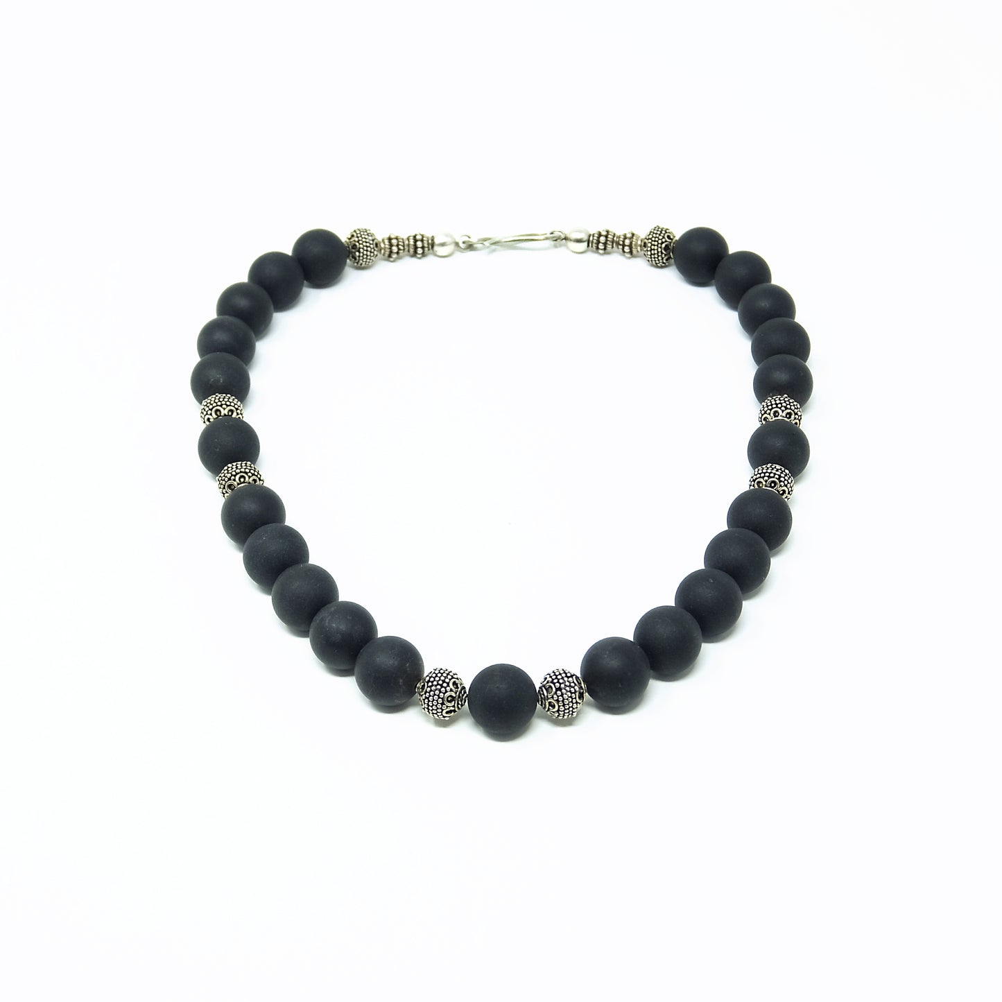 Onyx – Collier Onyx mattiert - 925 Silber