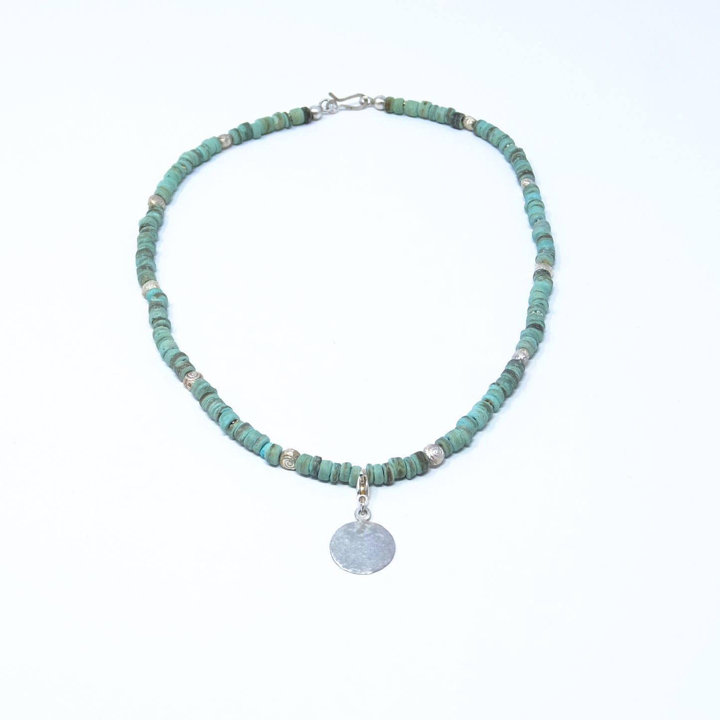 Steinkette mint-tükis - 925 Silber mit handgeschmiedetem Anhänger