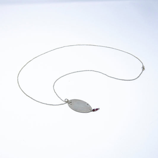 Lange Amulett-Kette 925 Silber - Granat